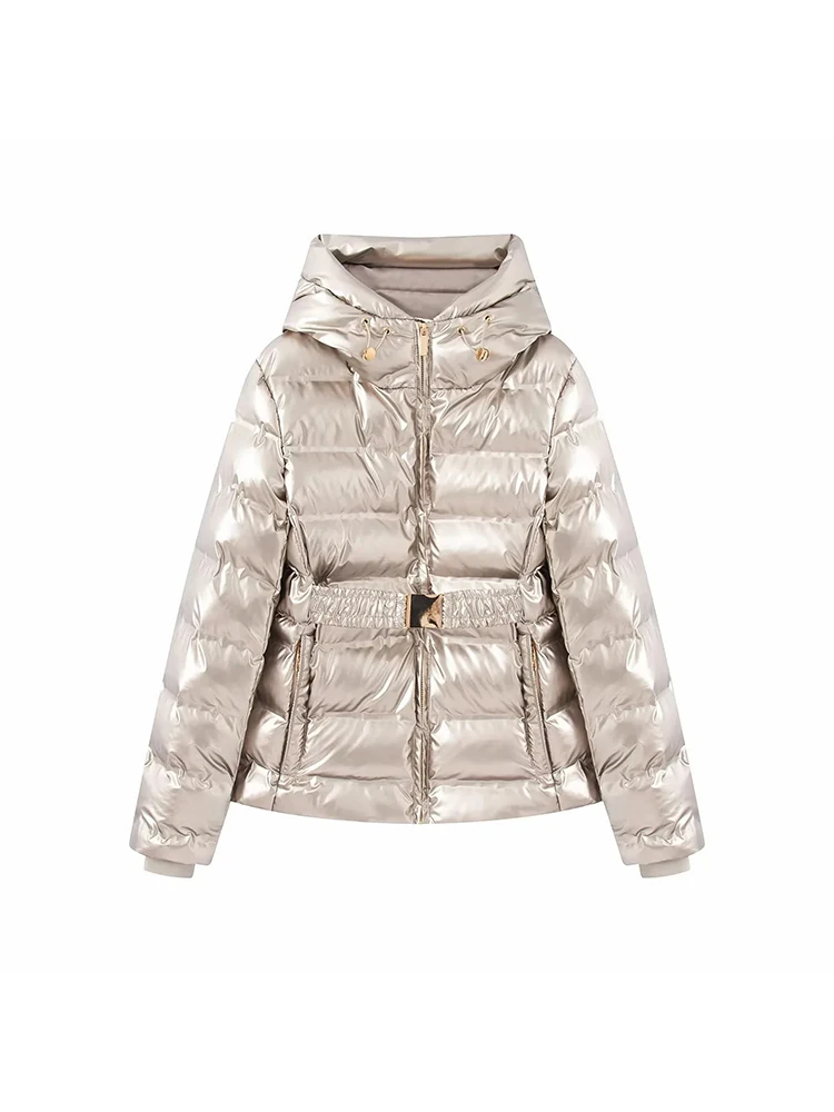 

Women's Winter New Casual Fashion Commuter Fit Waterproof Windproof Thick Hooded Cotton Zipper Jacket