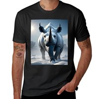 Majestic Rhinoceroses in IceCoated Wonderland T-Shirt plain korean fashion oversized t shirt men