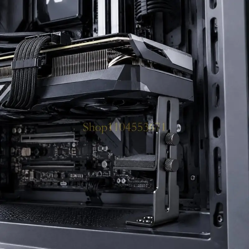 Best Seller Case-Mounted GPU Support Frame with Metal Construction, a Padded Card Rest, and Two Knurled Knobs for Position