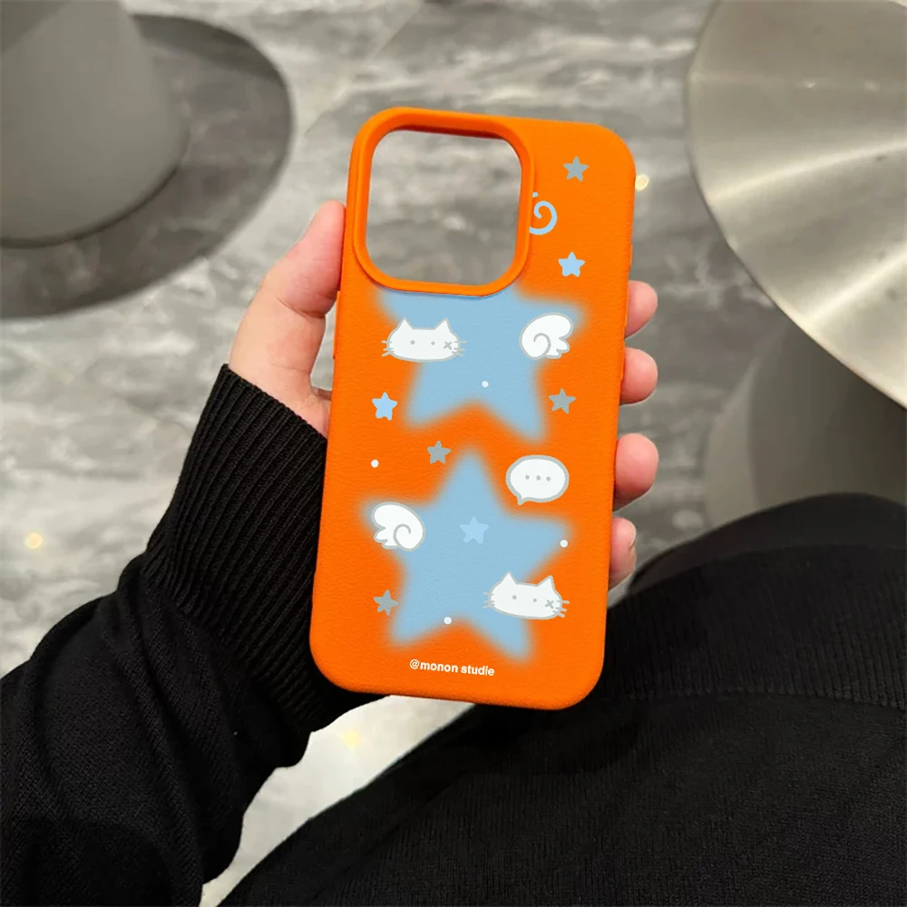 Weiße Katze Wolken-Handyhülle für iPhone 17 16 15 14 13 12 Pro Max 16 15 14 Plus 17 16 15 14 13 12 Pro 17Air Silikon-Matt-Cover – Detail 6
