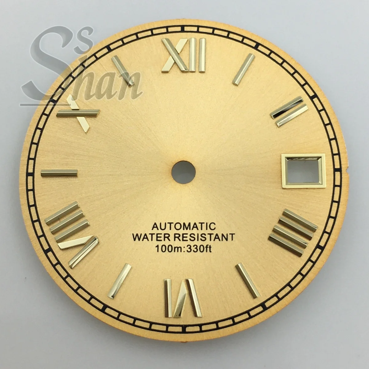 29mm 블랙 화이트 레드 골드 다이얼 로마 인덱스 NH35 NH36 무브먼트 호환 3시 방향 크라운