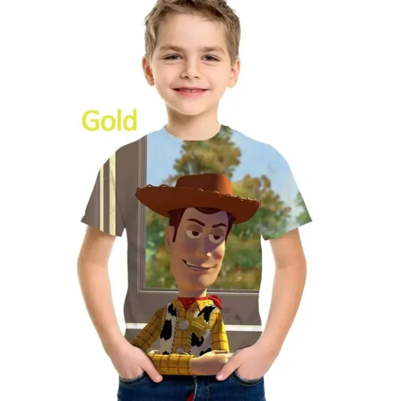 2024 Disney Cartoon Movie Toy Story 3D Print T-shirt Children Clothing Anime Figure Woody Girl Boy Shirt Street Women Men Tops