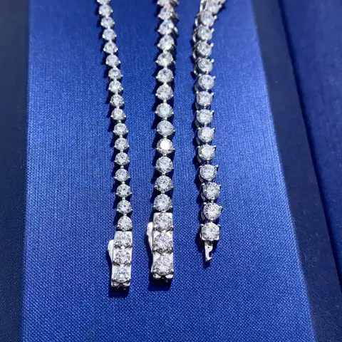 Mångsidigt, trendigt, runt 5pt Moissanit PT950 platinaarmband, unisex - platinakedja + sten, fint hantverk 10 best sales mästerkvalitet - №4