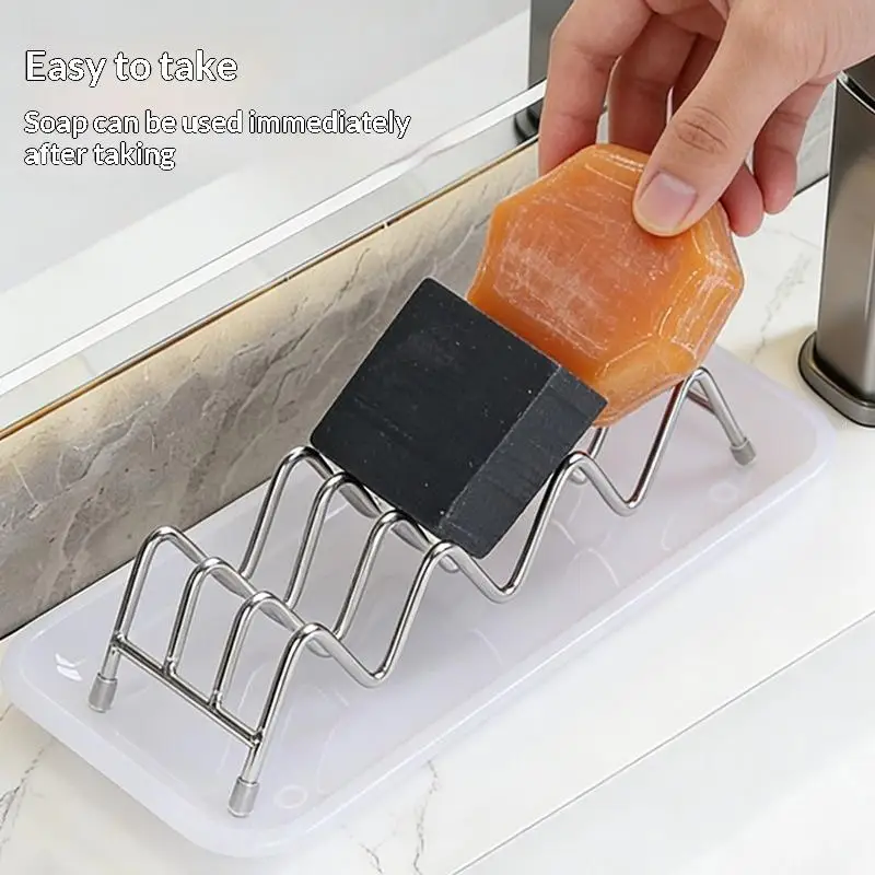 Stainless Steel Soap Rack Drainage Soap Tray Mildew Proof Fast Drying Soap Box Multifunctional Bathroom Draining Storage Holder