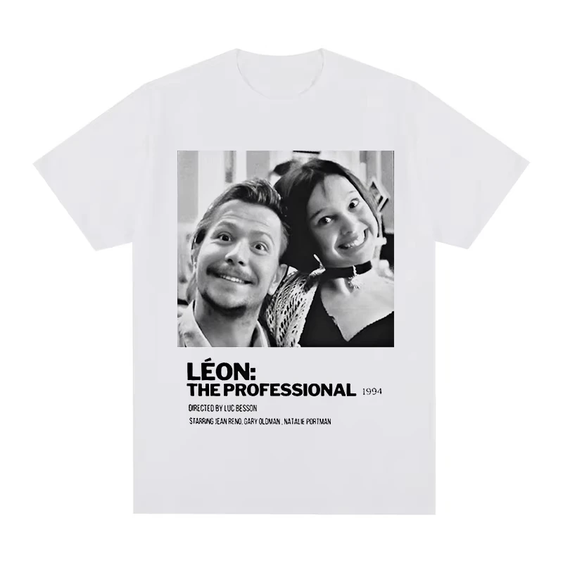 Léon Vintage T-shirt Movie The Professional Luc Besson Jean Reno 1994 Classic Film Cotton Men Women Short Sleeve Tee Unisex