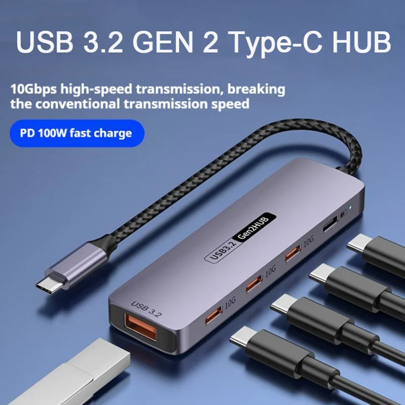 USB C Hub Type c 10Gbps Laptop Docking Station USB Type-C to USB C/A Adapter for Macbook iPad Phone USB Type C 3.2 Gen 2 Hubs