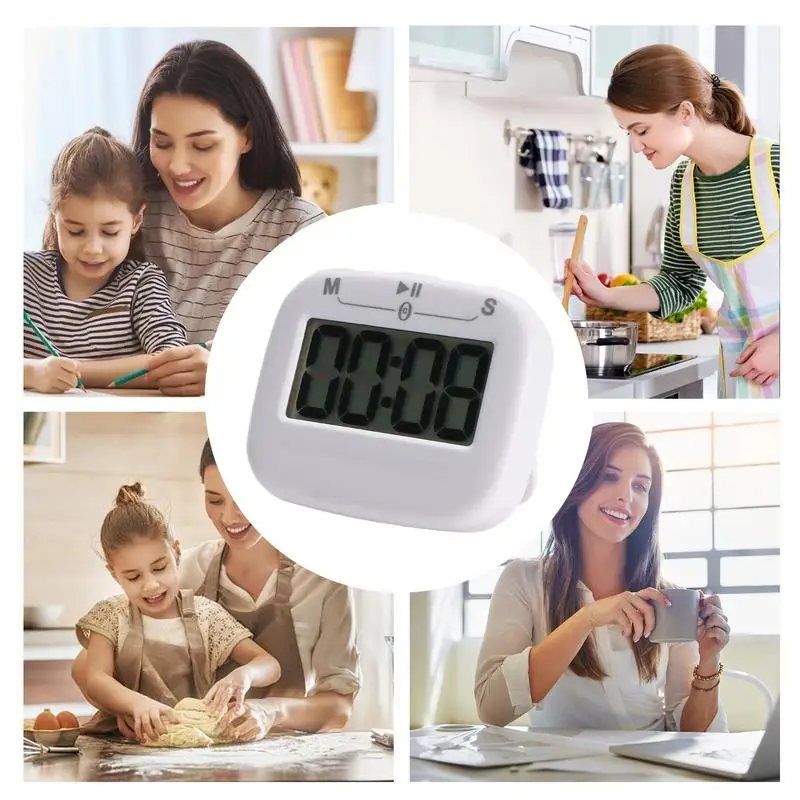 Kitchen Timer Digital LCD Food Timer Magnetic Countdown Time Reminder Multi-functional Management Tool for Kitchen Baking Study