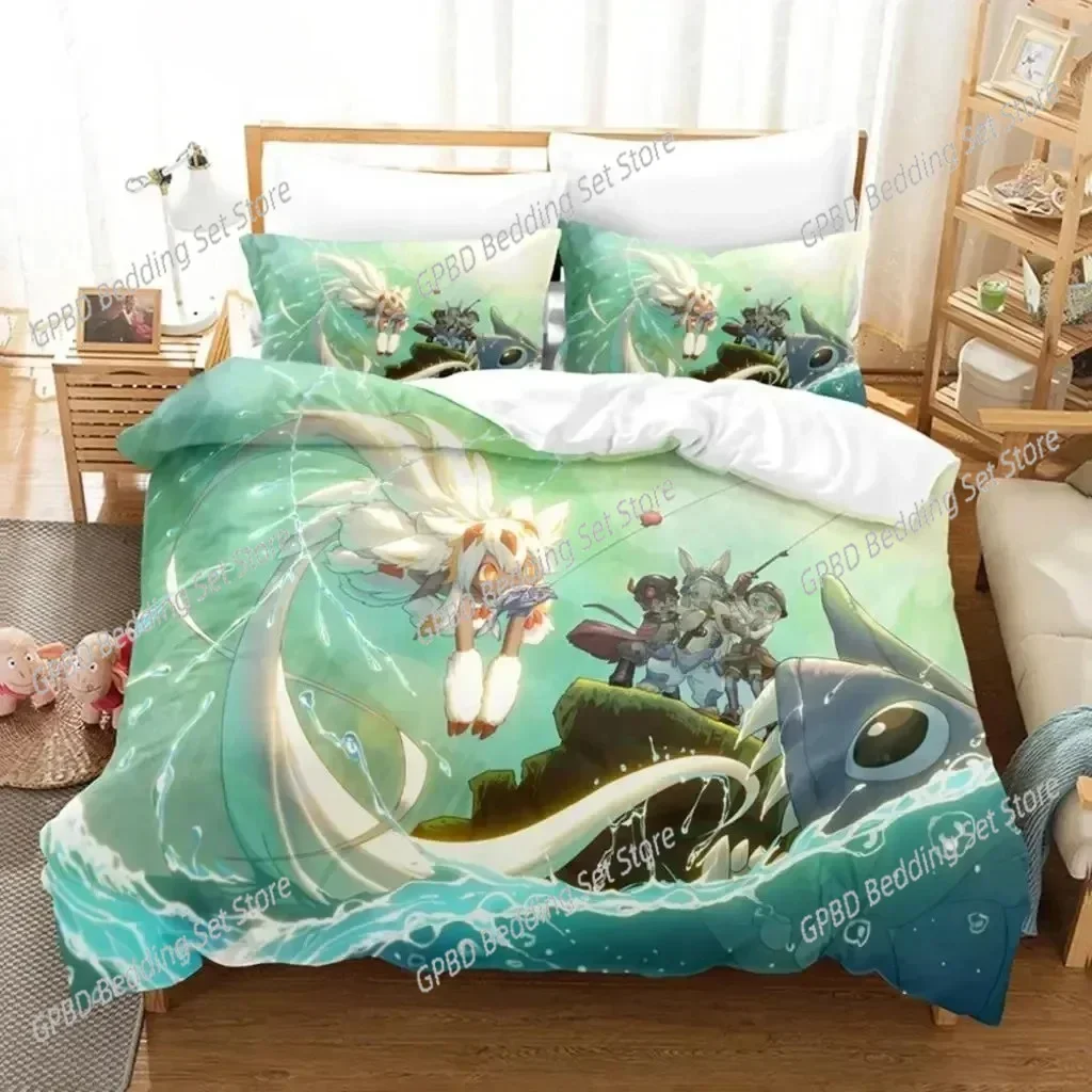 

3D Print Anime Made in abyss Comfortable Duvet Quilt Cover Pillowcase Bedding Set Children Bedroom Decoration Home Textile