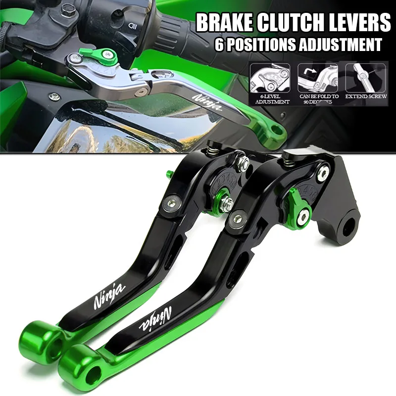 For NINJA Ninja 250/300/400 2008-2021 2022 Motorcycle CNC Foldable Extendable Brakes clutch lever Handlebar handle kit