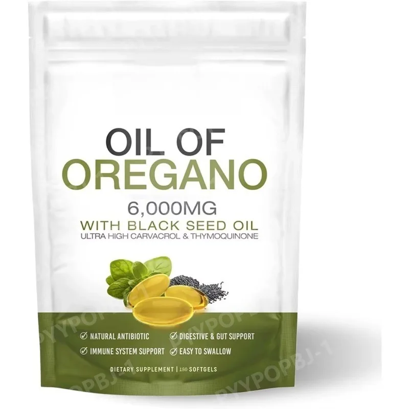 

Oil of Oregano with Black Seed Oil 6000mg Oregano Oil Capsules Non-GMO Gluten Free Antioxidant Immune Support 3rd Party Lab Test