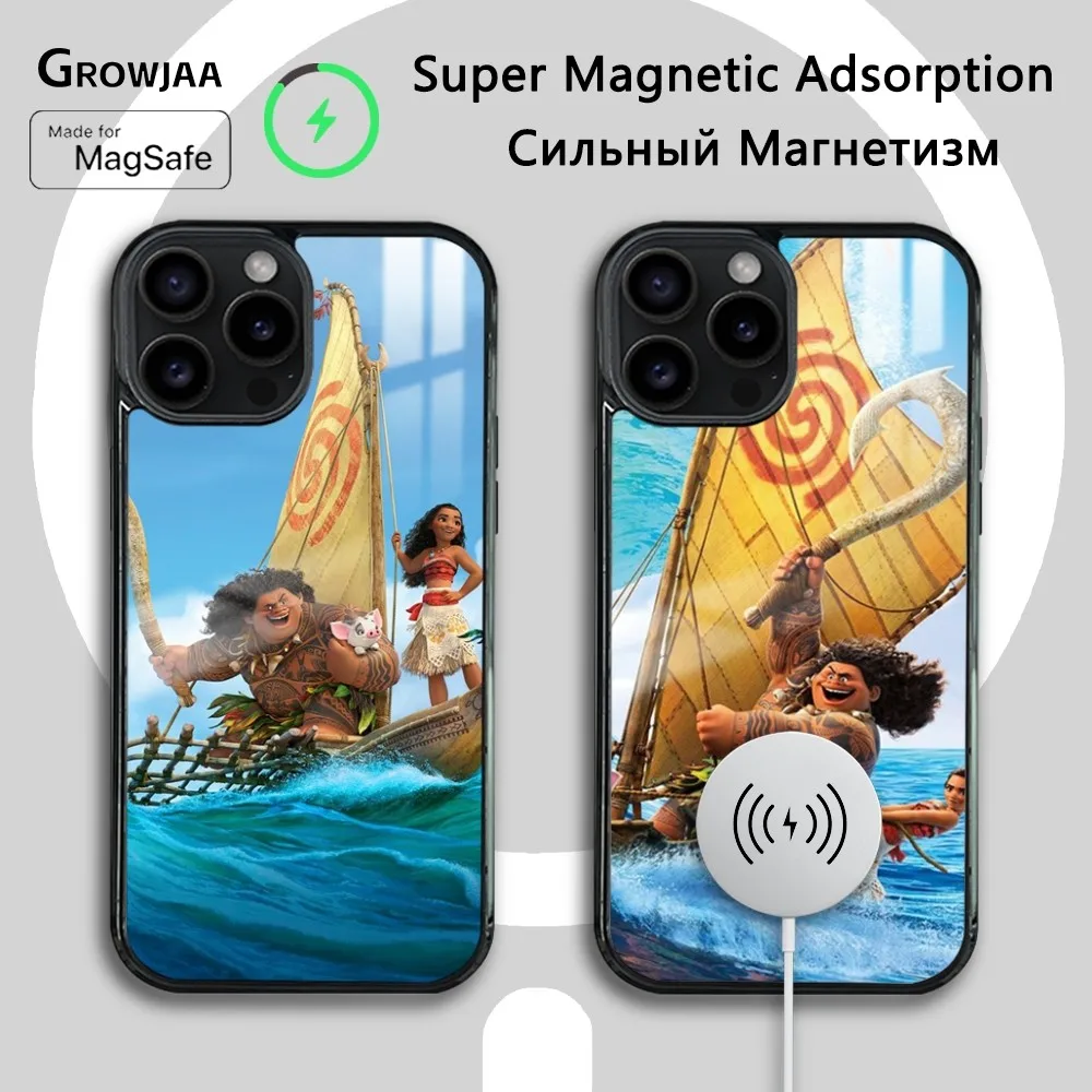 

Cartoon Movie Moana Magsafe Phone Case For iPhone 15 14 13 12 11 Pro Max Plus Mini Mirror Wireless Magnetic Cover Funda
