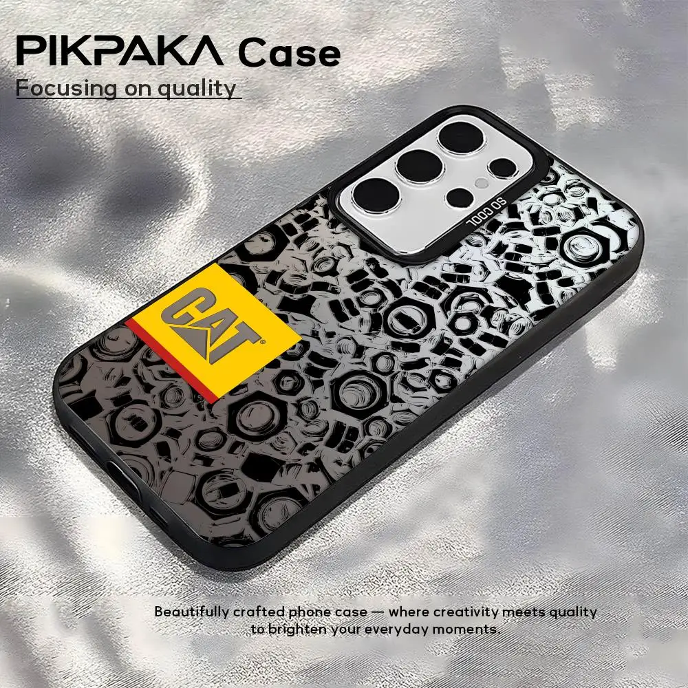 Funda de teléfono C-CateRpiLlarS a la moda para Samsung Galaxy S25 Edge S24 S23 S22 S21 S20 Ultra Funda de silicona plateada