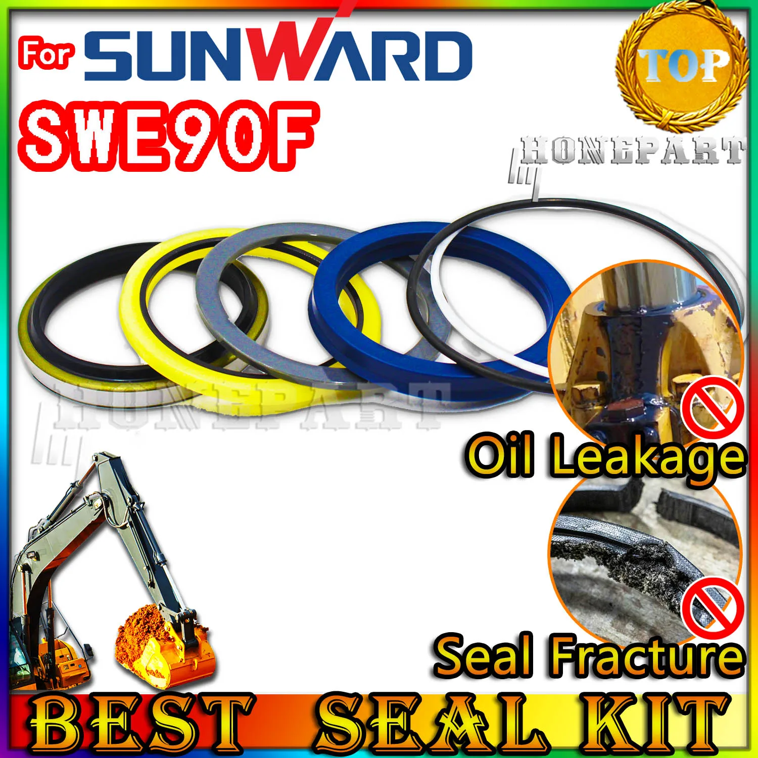

FOR Sunward SWE90F Oil Seal Repair Kit Excavator Reliable Mend proof Center Swivel Pilot Regulator Injector Foot PPC Loader type
