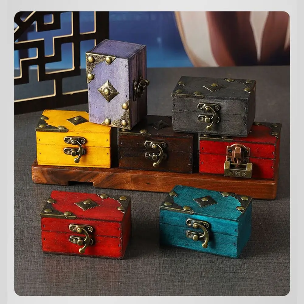 Portable Buckle Jewelry Storage Box Oriental Style Accessory Organizer Wooden Jewelry Box Classical Small Size