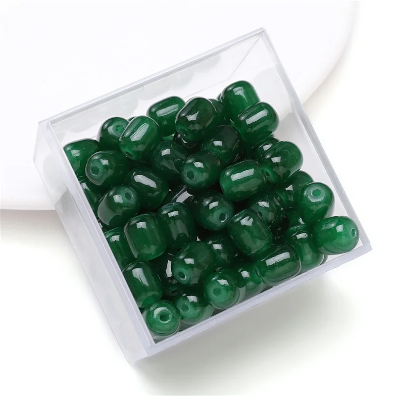 8×10MM Color Imitation Jade Straight Hole Bead Loose Spacer Beads Handmade For Jewelry Making Bracelet Necklace Accessories