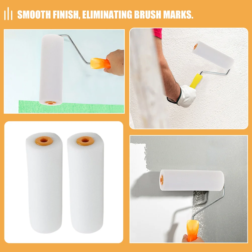 12 قطعة بكرات الطلاء الرغوية البسيطة عالية الكثافة الصغيرة رولة دهانات يغطي للجدران خزائن السقف الأبواب أداة الرسم الفعال