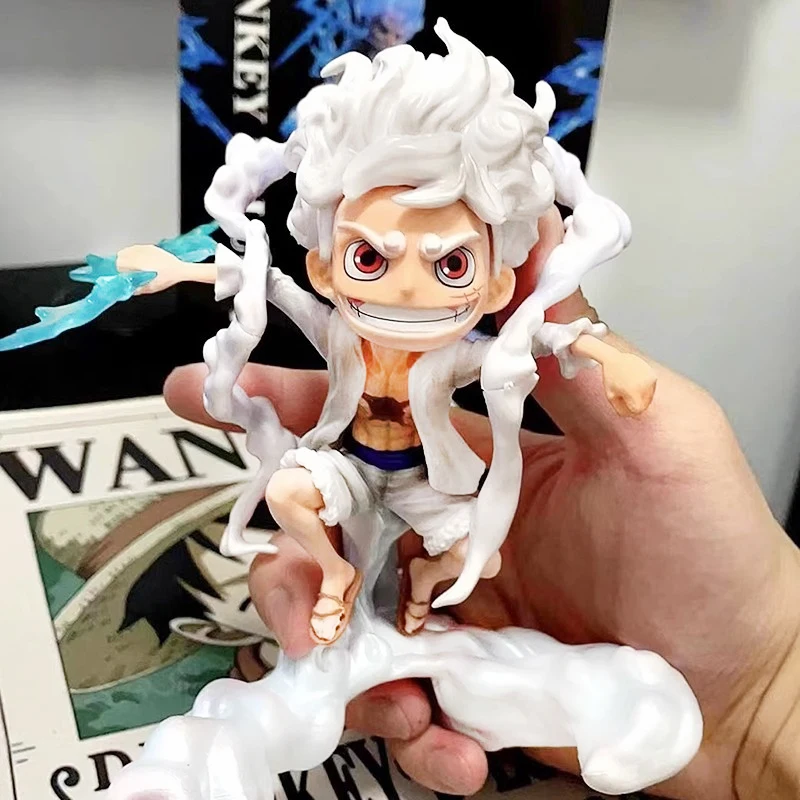 16Anime Een Stuk Handgemaakte Zonnegod Nika Luffy Pop Computer Desktop Case Kleine Ornament Standbeeld PVC Collectie Ornament Model