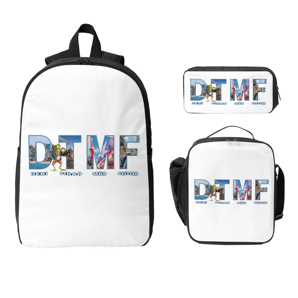 

Bads Bunnys Debi Tirar Mas Fotos DTMF Backpack BookBag School Bag Computer Shoulder Bags 3ps Insulated Lunch Bag Pencil Case