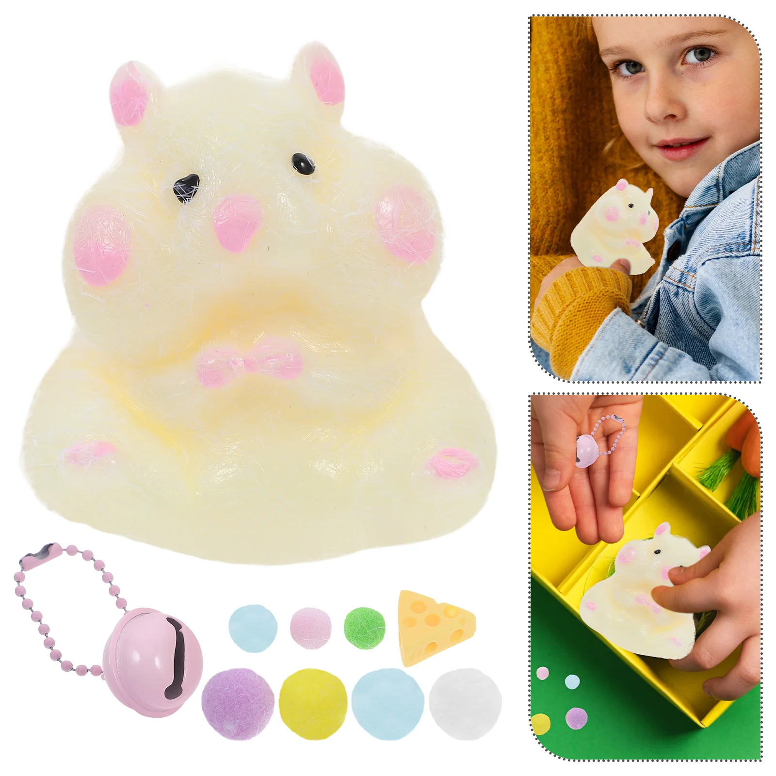 

Solid Stress Reliever Hamster Dumplings Child Kids Toys Interesting Decompression Novelty Funny Compact Stretchy Small