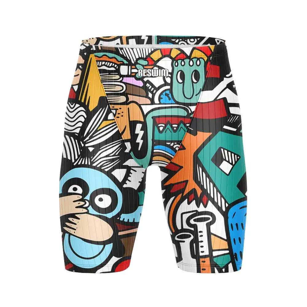 

New Men's Jammers Swimsuit Swimming Trunks Beach Shorts Athletic Training Swimwear UV Protection Contest Sports Rash Guard Pants