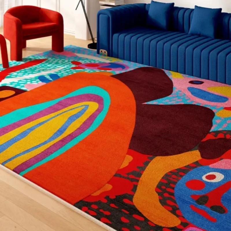 Living Room Carpet Art Irregular Color Abstract Home Bedroom Bedside Mat Easy To Care Cloakroom Coffee Table Rug Ковер Tapis 러그