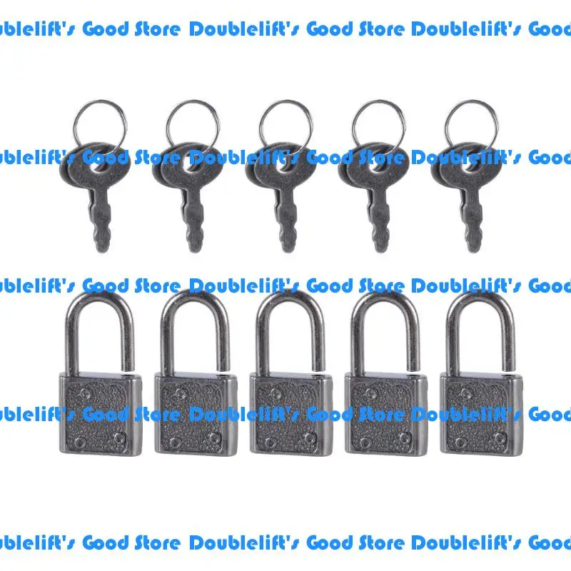 

652F 5Pcs Vintage Metal Lock Zincs Alloy Padlock Small Luggage Box Key Lock Notebook Safety Lock Home Hardware