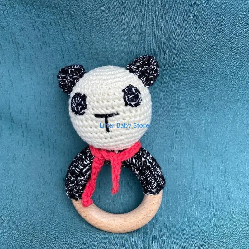 

N80C Baby Rattles Crochet Rattle Toy Ring Baby Teether Newborn Educational Rattle Toy