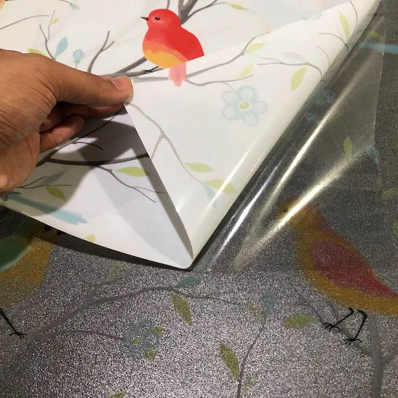 1/2M Frosted Window Film Privacy Opaque Non-Adhesive Bird Decals Glass Vinyl Film Static Cling Stained Window Sticker Home