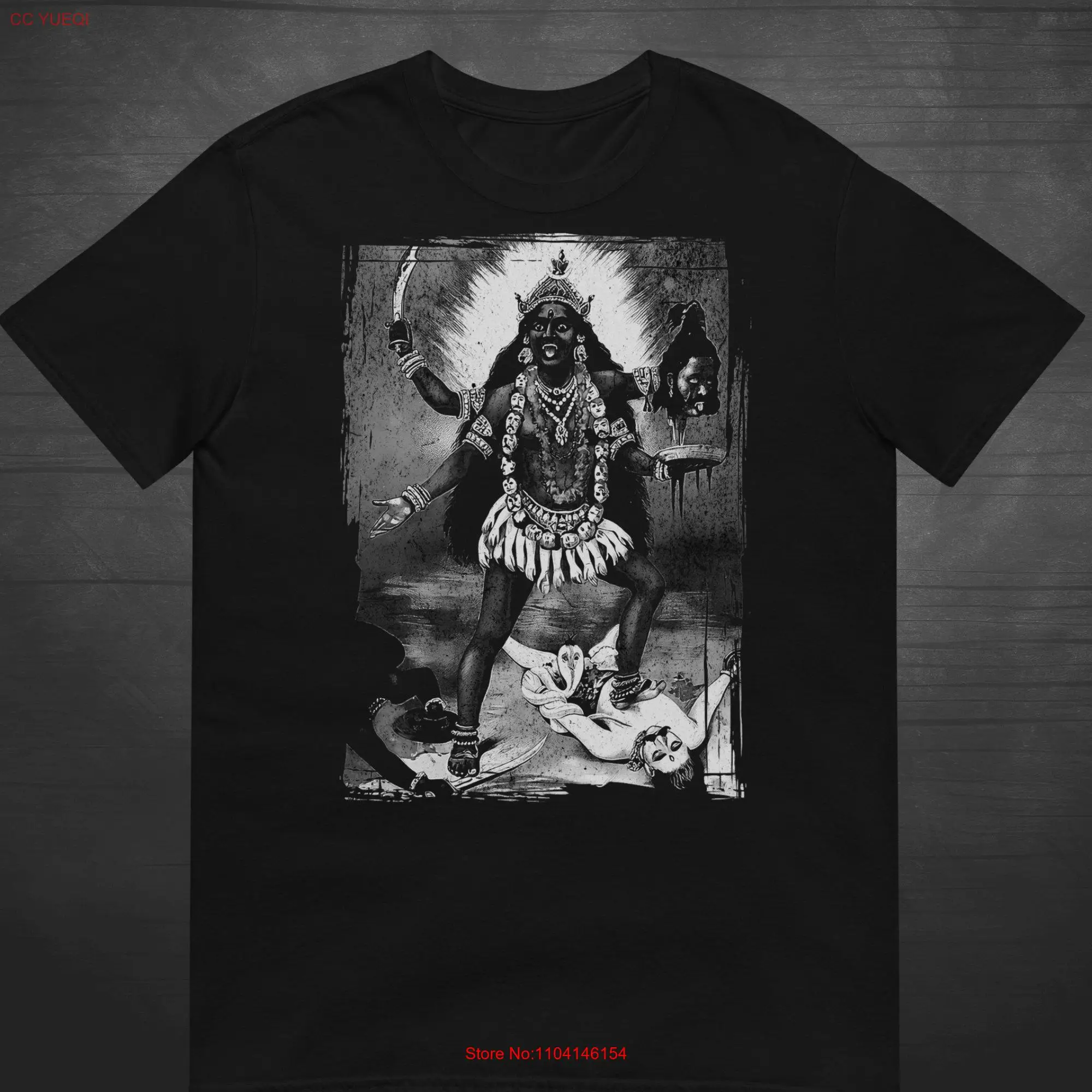 Kali Grunge T Shirt Spiritual Streetwear Ma Ego Death Divine Mother Hindu Deity Goddess long or short sleeves