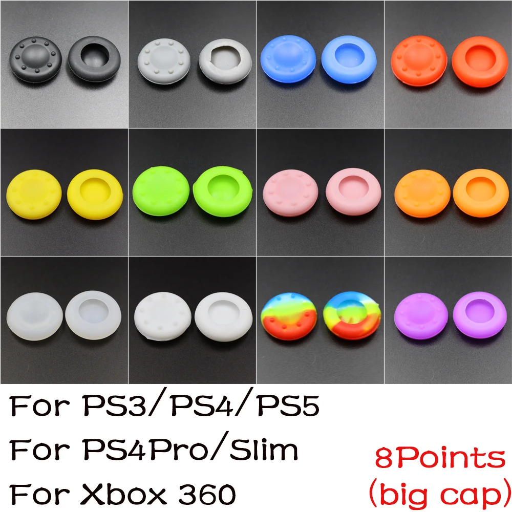 Rutschfeste Silikon-Analog-Joystick-Daumen-Stick-Griffkappe für PS3 PS4 PS4Pro PS4Slim PS4 PS5 Xbox360 Controller