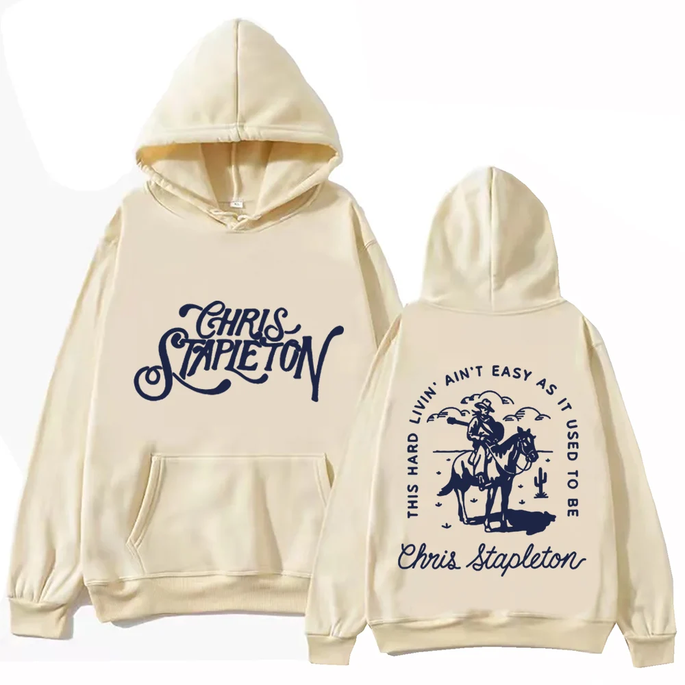 Chris Stapleton 2024 Hoodie Tops Sweatshirt met lange mouwen Muziekfans Cadeau Lente en zomer Casual Normaal bedrukt Unisex