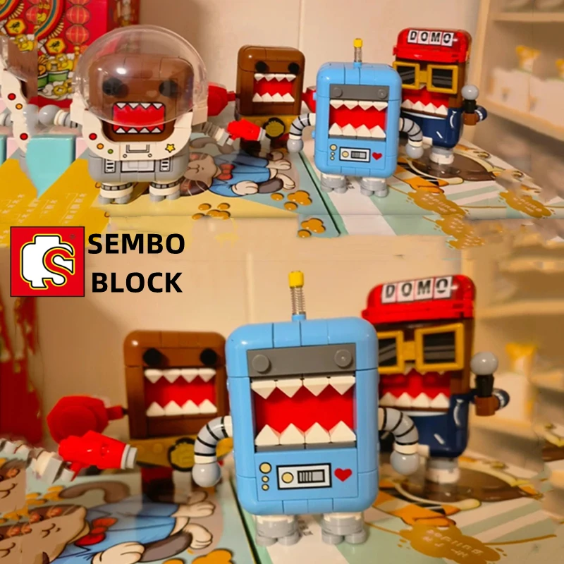 

SEMBO Domo-kun Building Blocks Educational Assembly Toys Animation Peripheral Children's Birthday Gifts DIY Model