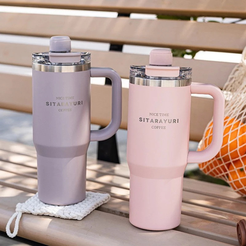 

Magnetic Suction Lid Double-layer Vacuum Insulated Water Bottle 600ml/900ml Wide Handle Portable Outdoorulation Drinkware