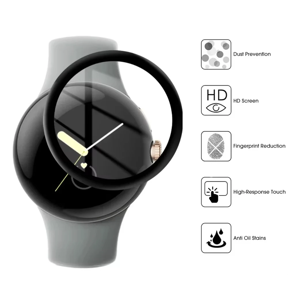 Soft Edge Clear Screen Protector For Google Pixel Watch 2 3D Curved Full Cover Anti-scratch Film For Google Pixel Smart watch 2