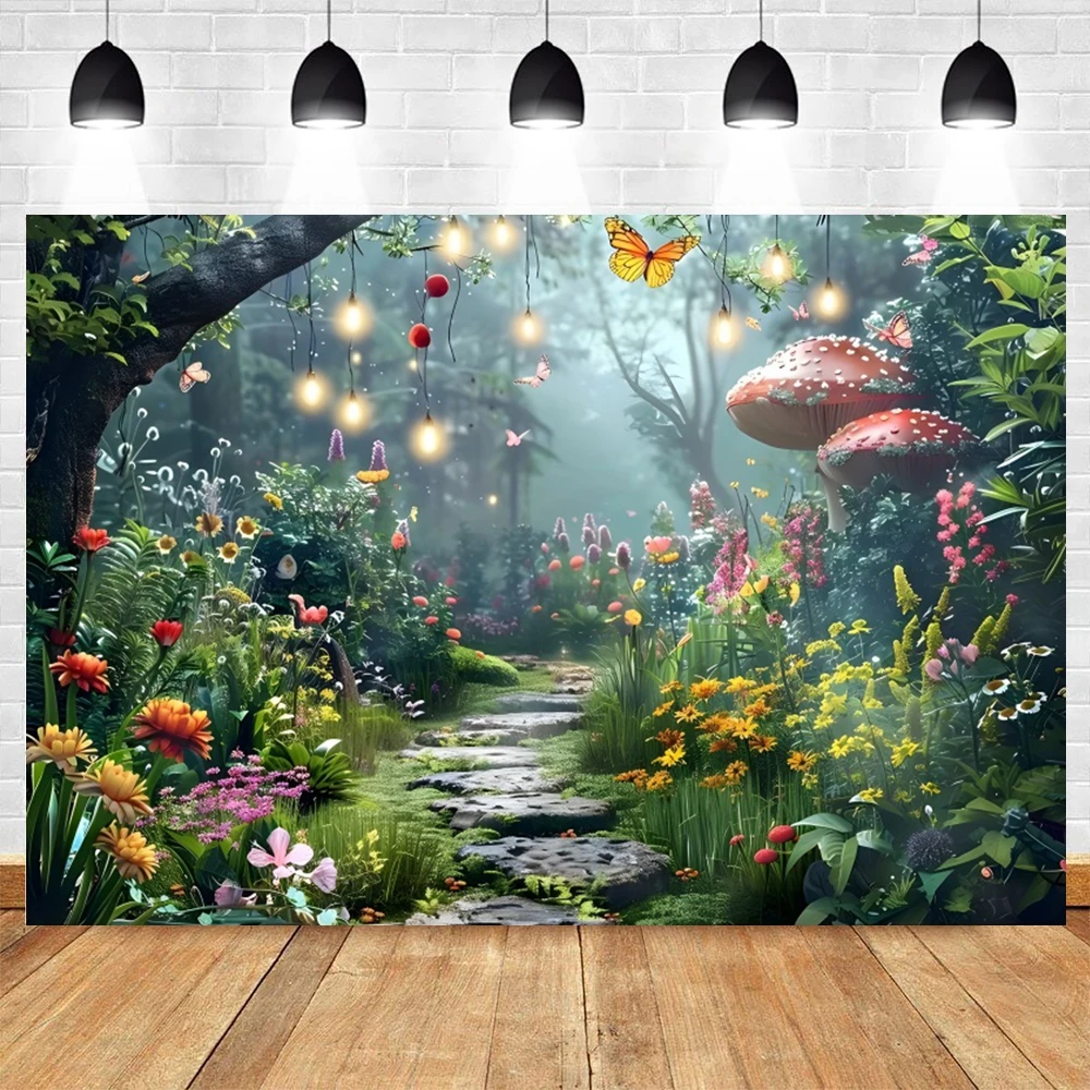 Fairy Tale Enchanted Forest Backdrop Wonderland Fantasy Nature Jungle Kids Birthday Photography Background Photo Studio Props