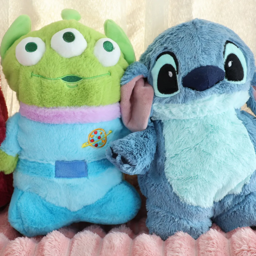 Disney Turo Lilo Stitch Kawaii Plush Anime Hand Warm Bottle bottiglie di acqua calda Soft Water Filling scaldamani Toy Story Alien