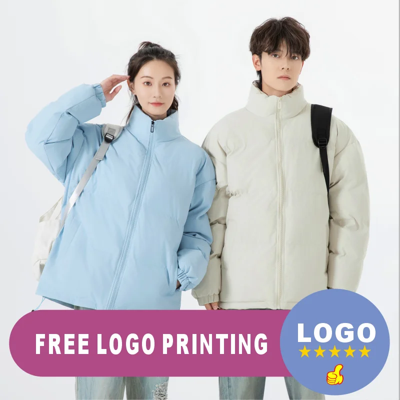 

Customized logo for winter men's and women's stand up collar fashionable cold proof cotton clothing