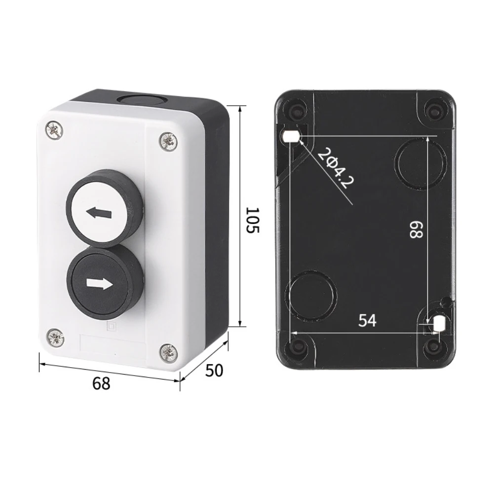 IP66 Rated Self-Resetting Push Button Switch for Crane Power On Off Control and Rolling Door Auto Mode Activation ABS Housing