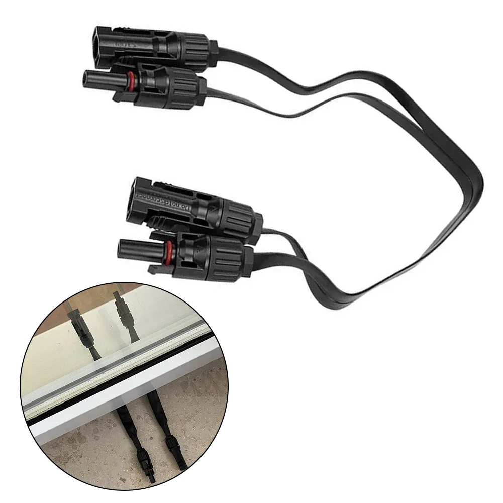 1Pair Photovoltaic Cable Flat Flexible Cable Extension Wire Solar Panel Connector Adapter 1m 1KV Bendable Extension Cable