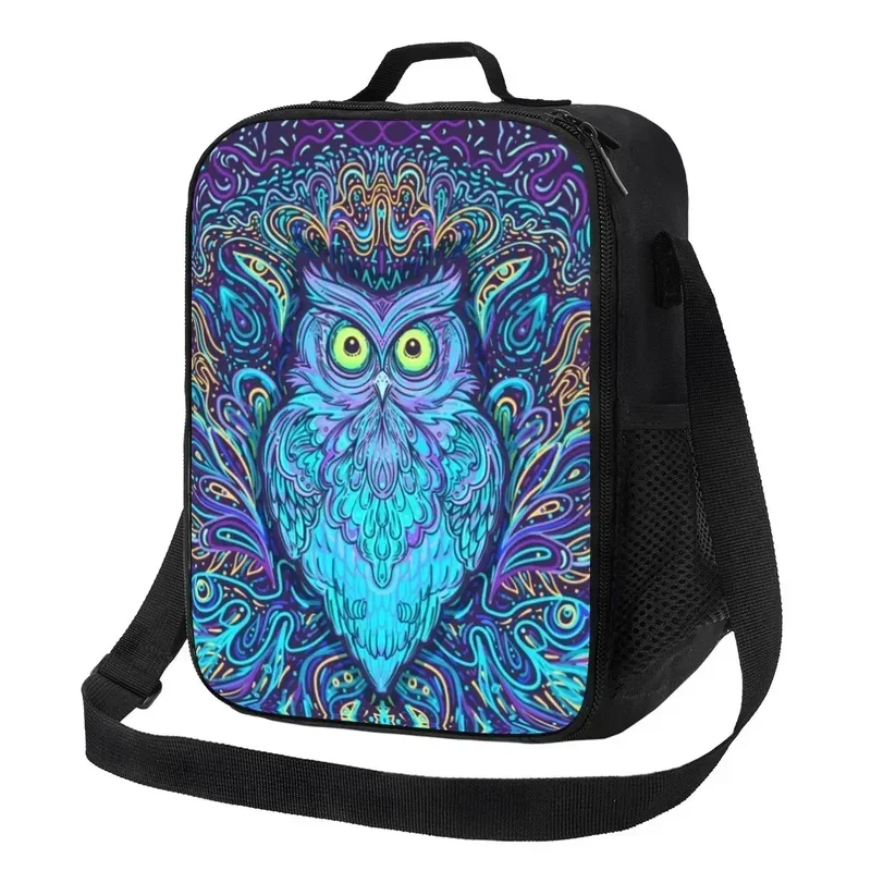 

Owl Mandala Thermal Insulated Lunch Bag Women Animal Portable Tote for Work School Travel Multifunction Bento Food Box