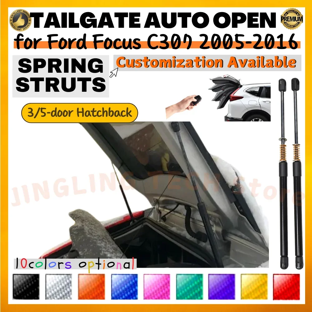 

Qty(2) Trunk Strut with Spring for Ford Focus C307 3/5-door Hatchback 2005-2016 Rear Tailgate Boot Lift Supports Shock Absorbers