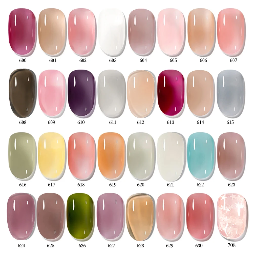 MAYCHAO Jelly Gel Nail Polish 5ML Transparent Nude Gel Polish Sheer Pink Color Soak Off LED Salon DIY at Home Gel Nail Manicure