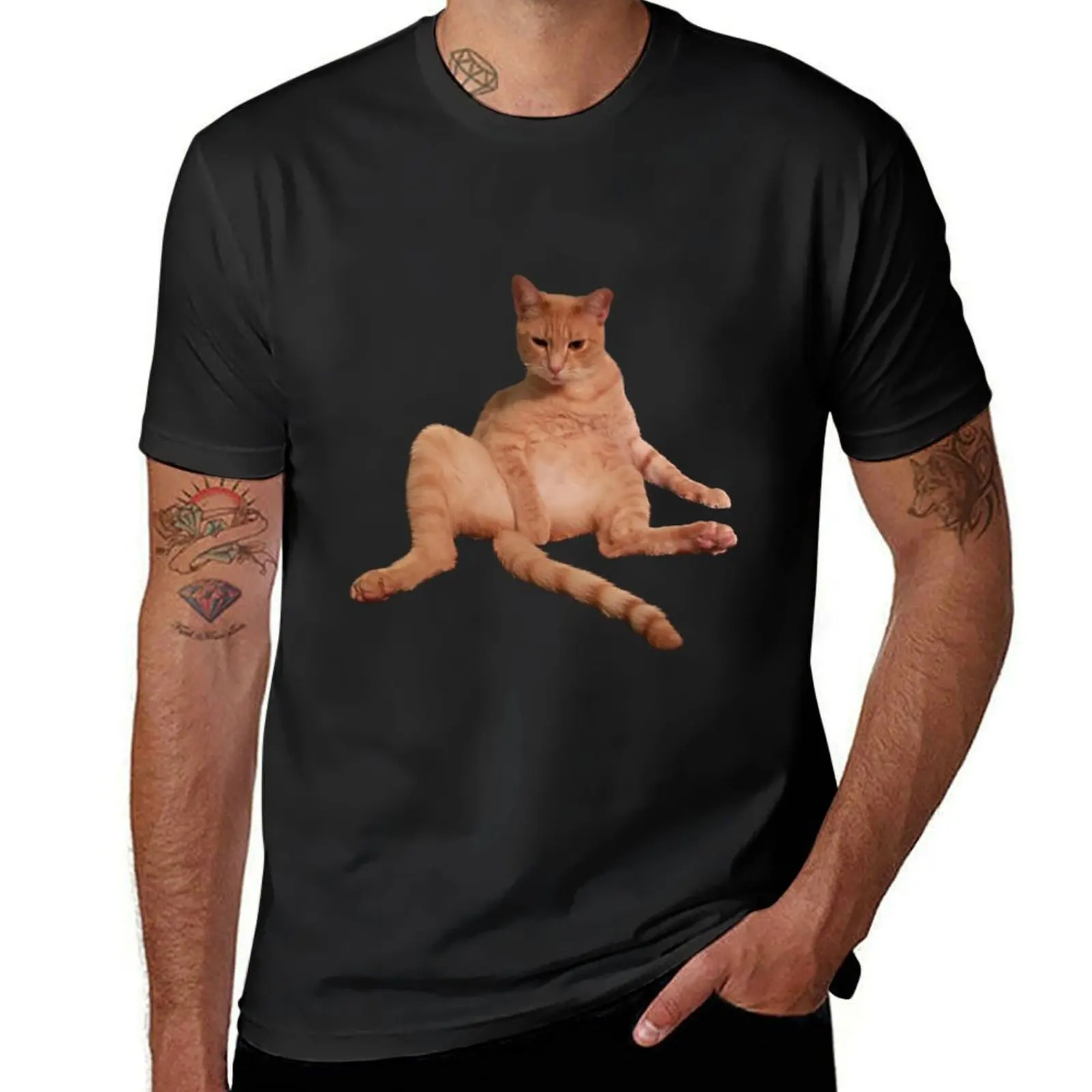 Ginger Cat T-Shirt graphics anime clothes funnys men clothing