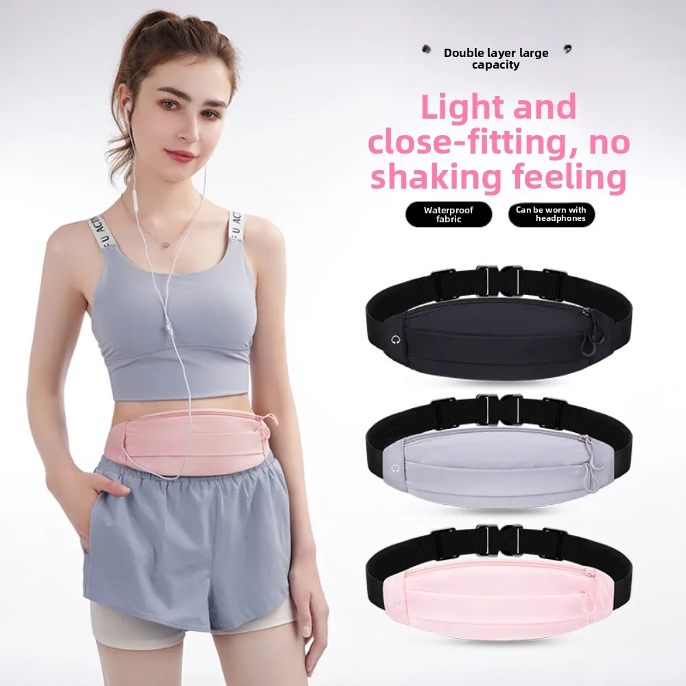 Ultra-Thin Sport Mobile Waist Bag High Elastic Close Fitting Running Waist Bag Storage Lightweight Sports Phone Bag Men Women