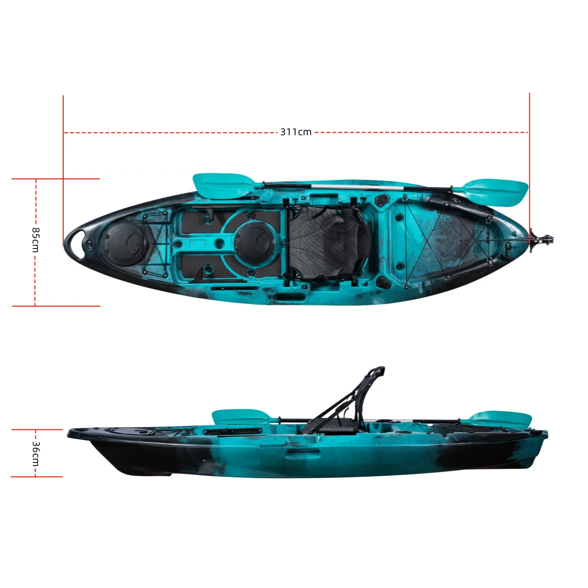 Customized Professional Guidance One Person Paddler Kayak For Fishing Application With CE Certified