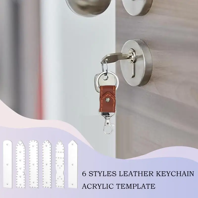 Acrylic Leather Keychain Template Set Of 6 Leather Keychain Transparent Template Reusable Crafting Tool For Handmade Projects