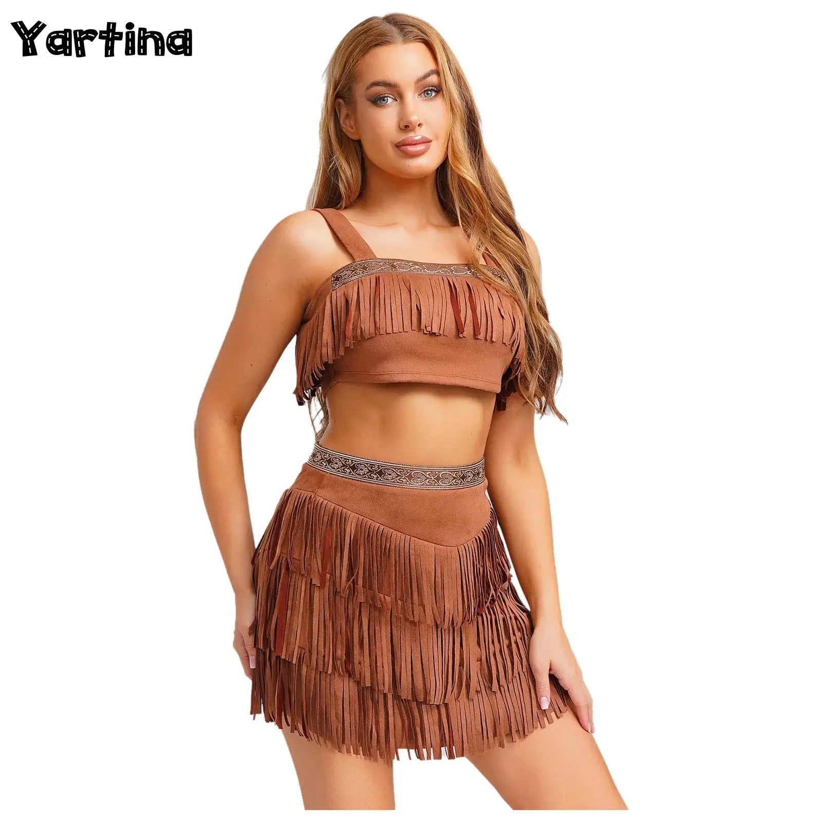 

Женские индийские костюмы на Хэллоуин, коренные американские костюмы на Хэллоуин, охотник на джунглях, дикий охотник, костюмы для косплея, вечерние наряды