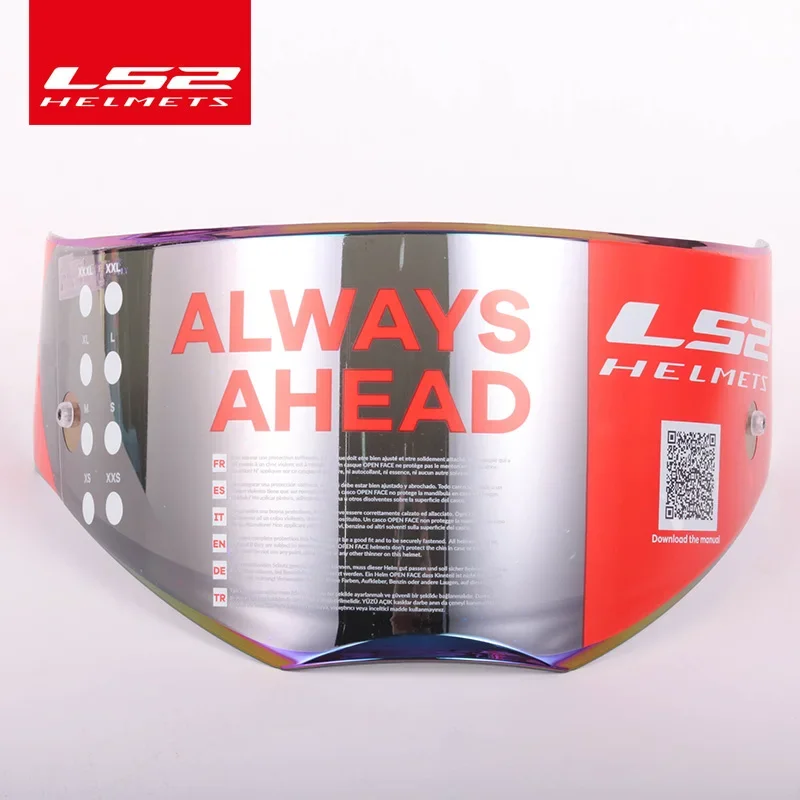 Original LS2 FF390 Breaker Chrome-plated Helmet Lens Silver Colorful Smoke Visor with Anti-fog Hole