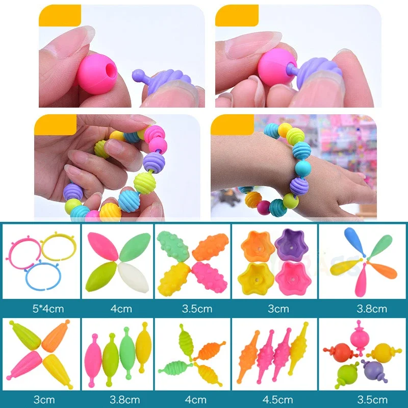 Pop Beads DIY Set Girl Toys Children's Creativity Sets Kids Crafts Bracelets Bead Handmade Jewelry Kit Educational Toy For Gifts