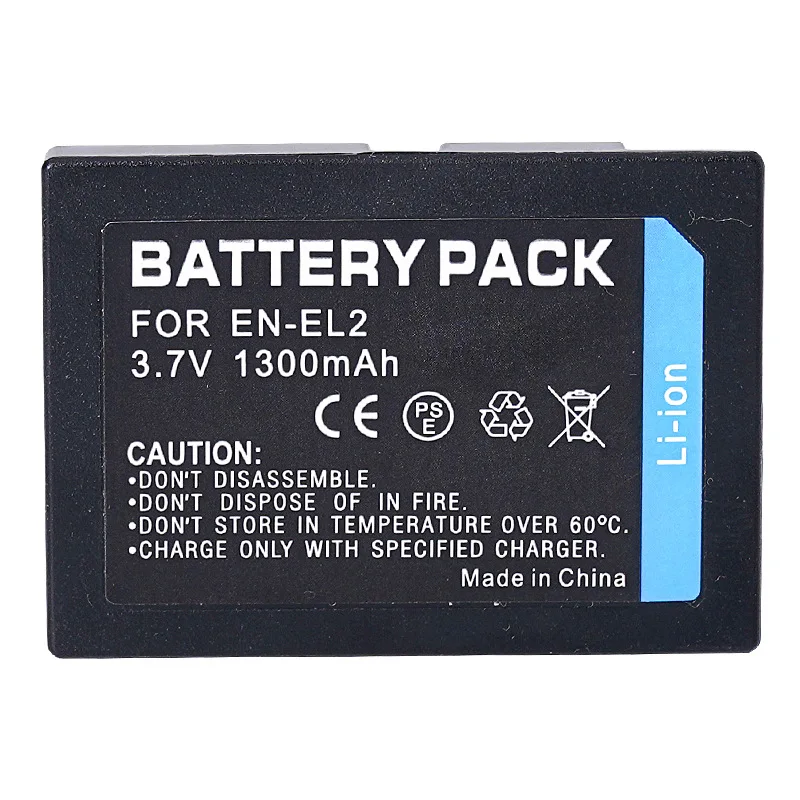 1300mAh 3.7V EN-EL2 EN-EL2 EL2 Camera Battery or Charger For Nikon Coolpix 3500 3200 3100 2500 EN EL2 Camera Batteries